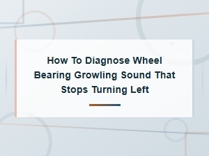 Diagnosing Wheel Bearing Growling Sound That Stops When Turning Left - Repair Cost Estimates